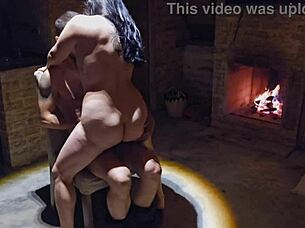 Ever fucked a curvy Brazilian girlfriend bareback by the fireplace moaning wildly?