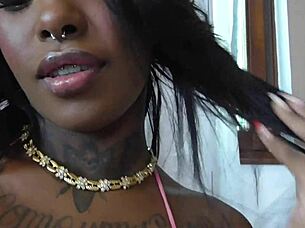 French Ebony Beauty Humiliates with Femdom Jerk Off!