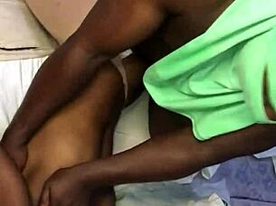 Shaved Maid Fucks Landlord's Big Black Cock for Rent