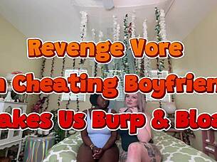 cheating boyfriend bloated and burped in femdom revenge vore