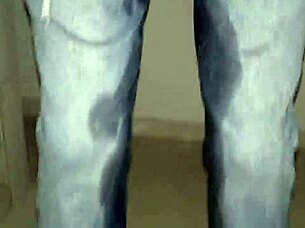 jeans soaked with double orgasm explosion!