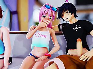 izumi and shiro's bisexual blowjob welcome for new neighbors?