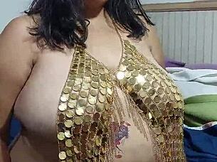 Wife hunts monster cocks with her big tits and belly