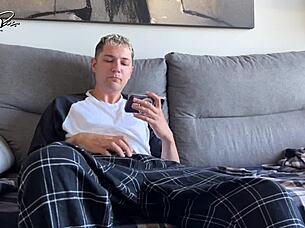 uh oh step bro caught jerking now petite sis gives handjob watching porn