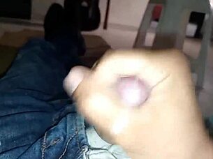 jeans soaked with double orgasm explosion!