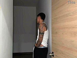 Stepbro spies my masturbation then pounds my big tits pussy hard!