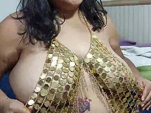 Wife hunts monster cocks with her big tits and belly