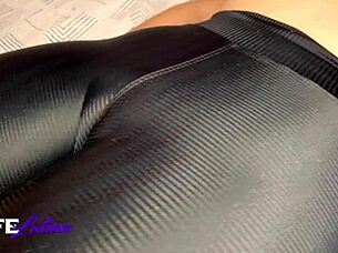 gym latina wife teases trainer with tight ass and natural tits