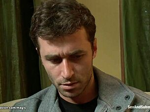 damn this bound huge tits milf slut gags on monster cock during brutal anal whipping