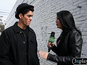 blindfolded babe masturbates wildly with toys for cash reality fuck