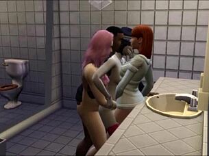 watch carmen take her first anal customers in public toilet! 😈🍑