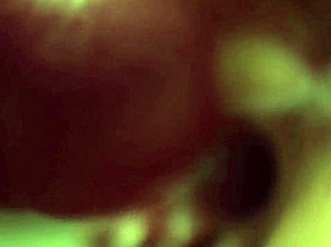 Intimate macro lens captures wet shaved pussy doggystyle creampie details