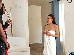 Petite ebony Gia Milana takes college threesome with two big black cocks deepthroat