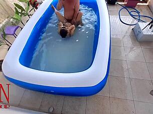 Regina Noir dominated underwater roughly sucking fucking poolside