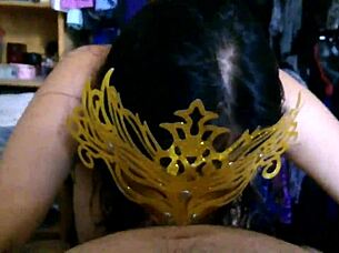Pregnant Gloria's delicious deepthroat blowjob for Paco