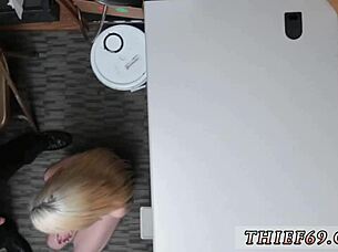 COP HANDCUFFS PETITE BLONDE THIEF FOR HARDCORE FUCK