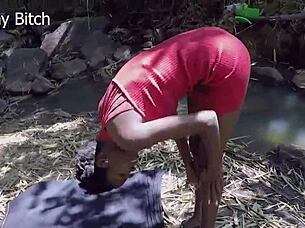 Bodybuilder couple hunts perfect forest spot for muscular domination sex part 2