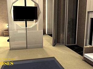 Nude slut poses erotically before black cock anal in shop