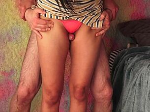 sexy filipina skirt lifted bent over for intense thigh pounding doggystyle