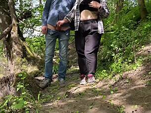 curvy mature chubby risks public park exposure for monster cock pounding