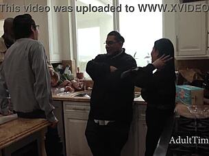 Asian Teen Bounces Big Tits Riding Monster Black Cock At Party