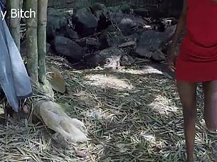 Bodybuilder couple hunts perfect forest spot for muscular domination sex part 2