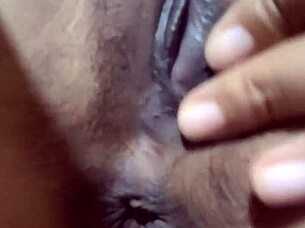 Indonesian beauty fingers swollen huge pussy lips in closeup pov play
