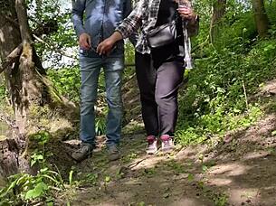 curvy mature chubby risks public park exposure for monster cock pounding