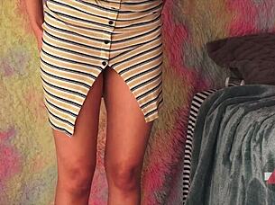 sexy filipina skirt lifted bent over for intense thigh pounding doggystyle