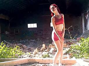 horny ariel ortiz fists pretty pussy deep on abandoned yacht