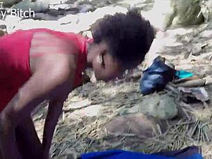 Bodybuilder couple hunts perfect forest spot for muscular domination sex part 2