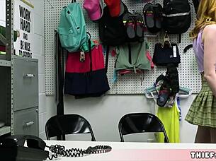 caught shoplifter influencer and assistant get rough threesome punishment?