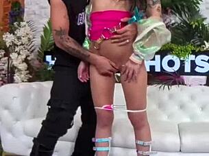 Skinny brunette sage hunter deepthroat face fucked rough anal cumshot