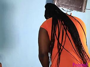 Lucky Guest Wins Sexy Attendant's Bent Over Blowjob