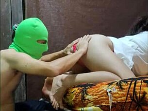 sexy latina flashes narrow ass bent over for exotic homemade anal doggystyle scene