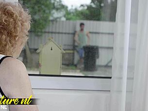 horny mature cheats with gardener licking pussy cowgirl riding