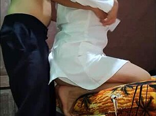 sexy latina flashes narrow ass bent over for exotic homemade anal doggystyle scene