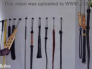 watch mistresses outdo whipping bound slaves in boots