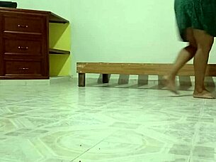 chubby curly latina neighbor cleans her new place with fat asian curves jiggling