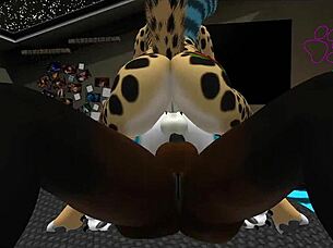 Hey, Sunny's getting her holes stuffed double in furry threesome!