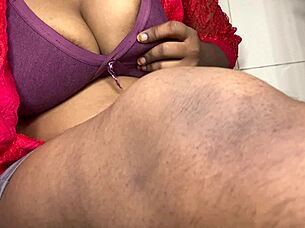 My tits squeezed as I finger my wet pussy