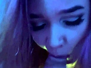 blowjob handjob from busty stocking beauty vibrator tease