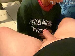 wife sucks monster cock in hotel till mouthful cum