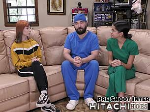 nurse ditria rose cums hard on hospital clock backstage