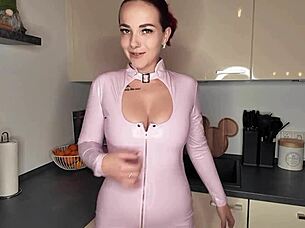 German Tattooed Pierced Nipples Babe Strips Latex Naked Ass