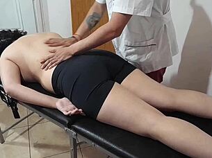 massage session turns happy ending fingering chubby patient moans