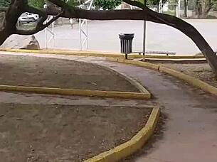 beruka horny latina parks toy-stuffed huge shaved pussy