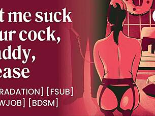 submissive brat begs daddy facial after bdsm toy bondage