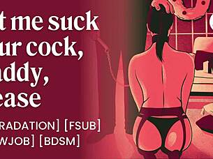 submissive brat begs daddy facial after bdsm toy bondage