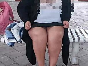 beruka horny latina parks toy-stuffed huge shaved pussy